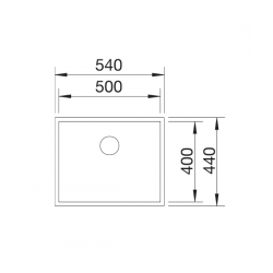 Zlewozmywak Blanco ZEROX 500-U STAL DURINOX Z KORKIEM INFINO 521 559